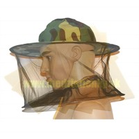 Včelársky klobúk maskáčový stredný, sieťovina vzadu